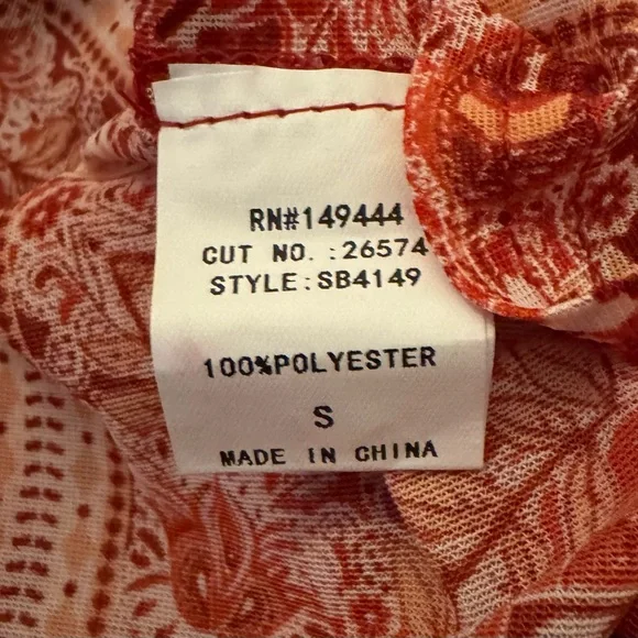 Ember Boho Fringe Kimono Cardigan Red Paisley Bandana Print Open Front Oversized - Picture 11 of 13